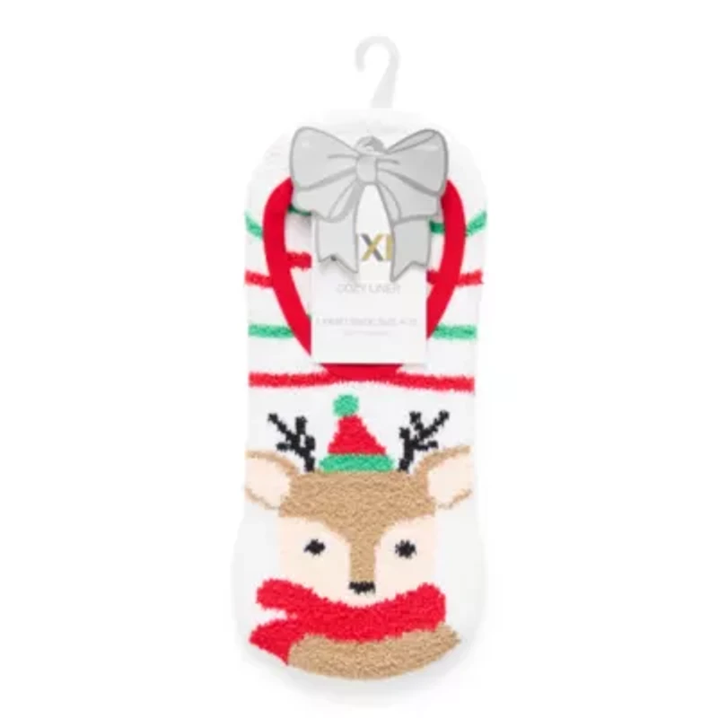 Mixit Holiday Cozy Womens 1 Pair Liner Socks
