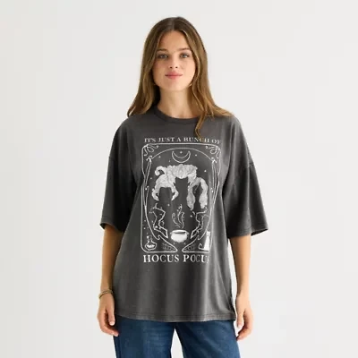 Hocus Pocus Oversized Tee Womens Crew Neck Short Sleeve Loose Fit Juniors Graphic T-Shirt