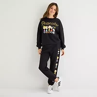 Peanuts Crew Womens Neck Long Sleeve Juniors Sweatshirt