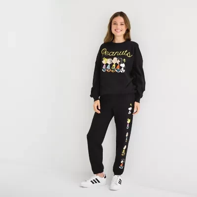 Peanuts Jogger Womens Cuffed Juniors Fleece Pant