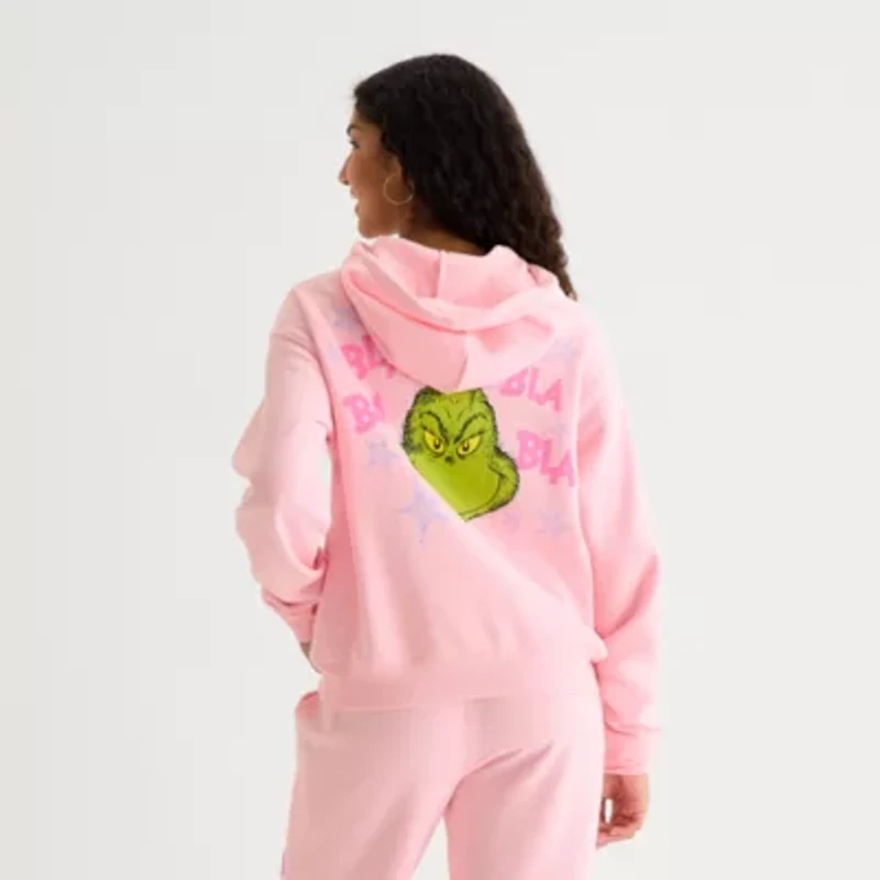 The Grinch Blah Oversized Womens Long Sleeve Fleece Juniors Hoodie