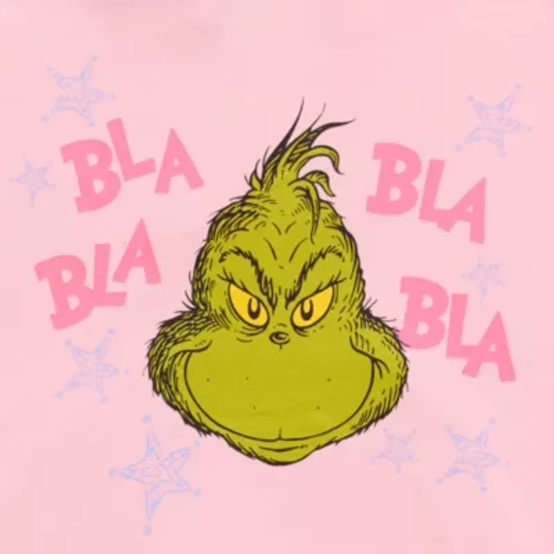 The Grinch Blah Oversized Womens Long Sleeve Fleece Juniors Hoodie