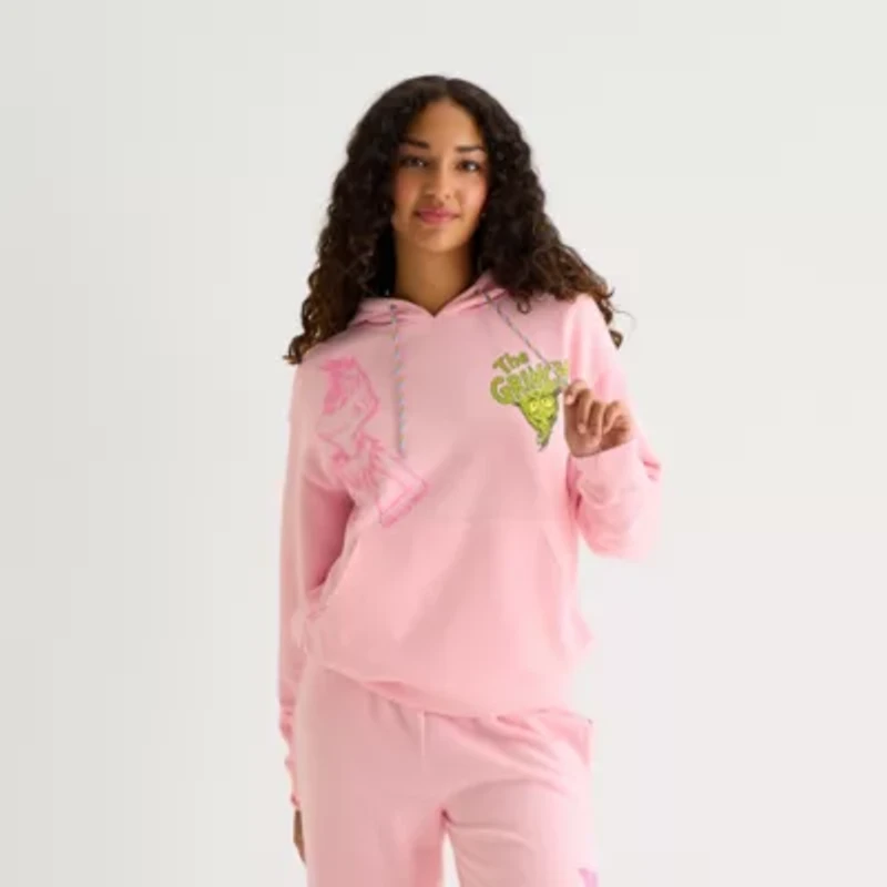 The Grinch Blah Oversized Womens Long Sleeve Fleece Juniors Hoodie