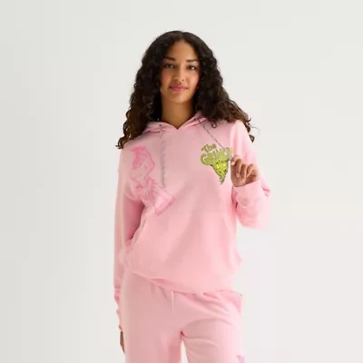The Grinch Blah Oversized Womens Long Sleeve Fleece Juniors Hoodie