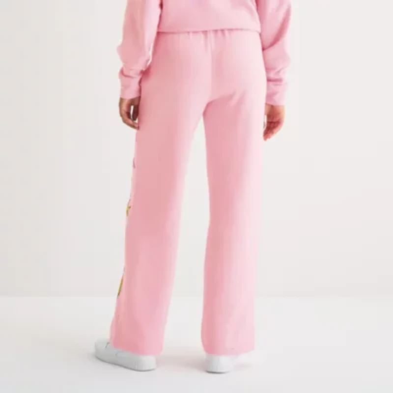 Womens Wide Leg Grinch Juniors Fleece Sweatpant
