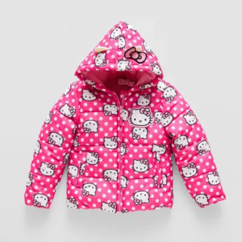 Little Girls Hello Kitty Hooded Heavyweight Puffer Jacket