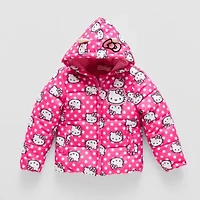 Little Girls Hello Kitty Hooded Heavyweight Puffer Jacket