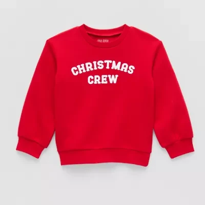 Okie Dokie Toddler & Little Unisex Crew Neck Fleece Long Sleeve Sweatshirt