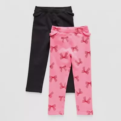 Okie Dokie Toddler Girls Easy-on + Easy-off Fleece Full Length Leggings
