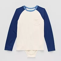 Thereabouts Little & Big Kid Boys Adaptive Crew Neck Long Sleeve Bodysuit