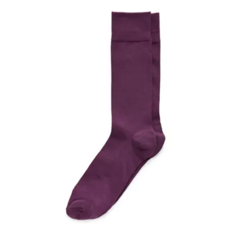J. Ferrar Dress Mens 1 Pair Crew Socks