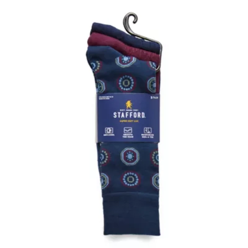 Stafford Super Soft Lux Mens 3 Pair Crew Socks