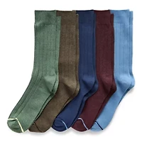 Stafford Casual Dress Cotton Mens 5 Pair Crew Socks