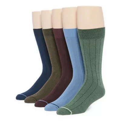 Stafford Casual Dress Cotton Mens 5 Pair Crew Socks