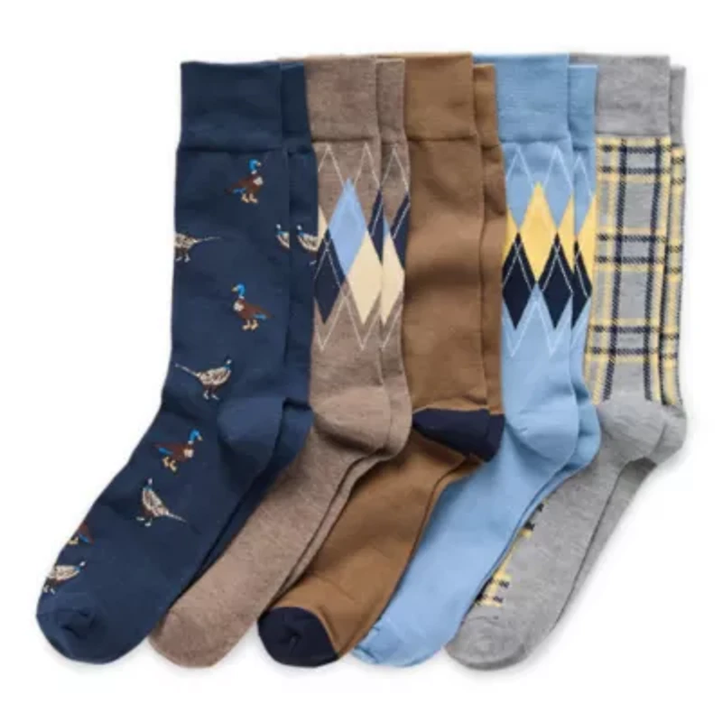 Stafford Casual Dress Mens 5 Pair Crew Socks