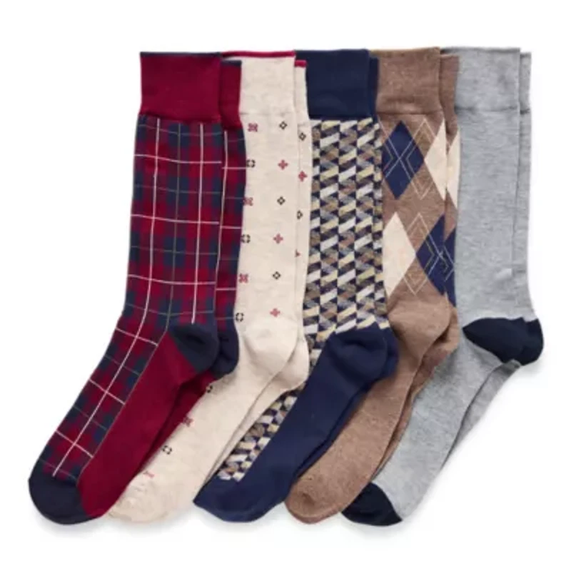 Stafford Casual Dress Mens 5 Pair Crew Socks