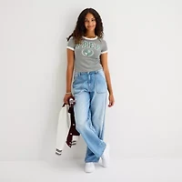 Arizona Womens Crew Neck Short Sleeve Juniors T-Shirt