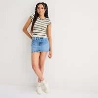 Arizona Womens Round Neck Short Sleeve Juniors T-Shirt