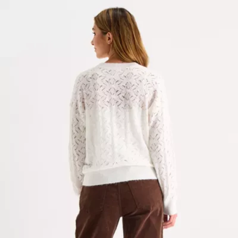 a.n.a Womens Crew Neck Long Sleeve Pullover Sweater