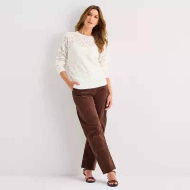 a.n.a Womens Crew Neck Long Sleeve Pullover Sweater