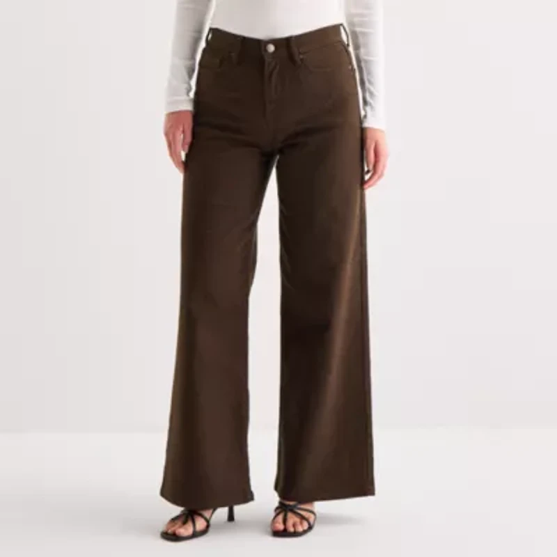 a.n.a Womens High Rise Wide Leg Jean