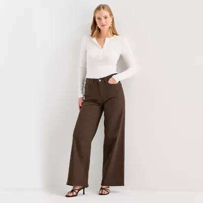 a.n.a Womens High Rise Wide Leg Jean