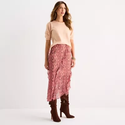 a.n.a Womens Midi A-Line Skirt