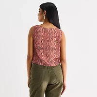 a.n.a Womens Draped Neck Sleeveless Blouse