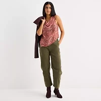 a.n.a Womens Draped Neck Sleeveless Blouse