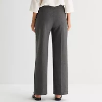 Liz Claiborne Womens Wide Leg Mid Rise Pull-On Pant