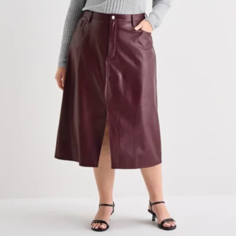 a.n.a Womens High Rise Long Pencil Skirt-Plus