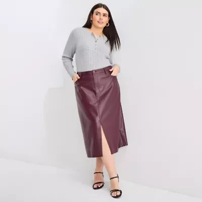 a.n.a Womens High Rise Long Pencil Skirt-Plus