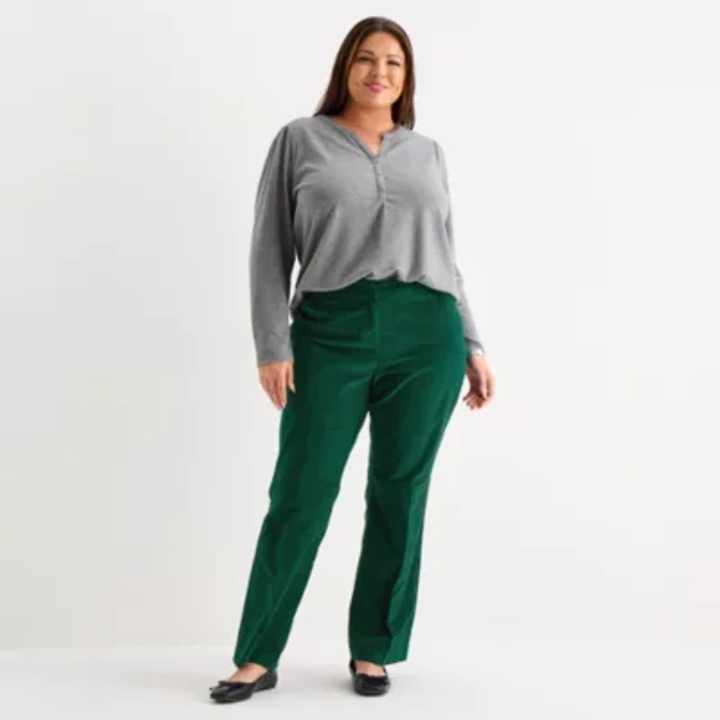 Liz Claiborne Audra Womens Straight Mid Rise Plus Trouser