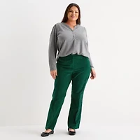 Liz Claiborne Audra Womens Straight Mid Rise Plus Trouser