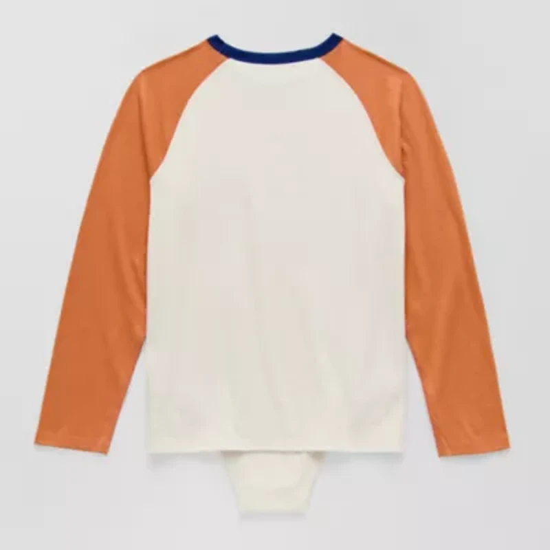 Thereabouts Little & Big Kid Boys Bodysuit Closure Easy-on + Easy-off Adaptive Crew Neck Long Sleeve