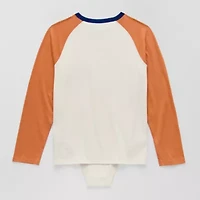 Thereabouts Little & Big Kid Boys Bodysuit Closure Easy-on + Easy-off Adaptive Crew Neck Long Sleeve