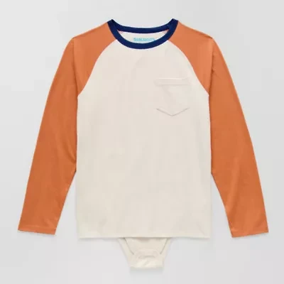 Thereabouts Little & Big Kid Boys Bodysuit Closure Easy-on + Easy-off Adaptive Crew Neck Long Sleeve