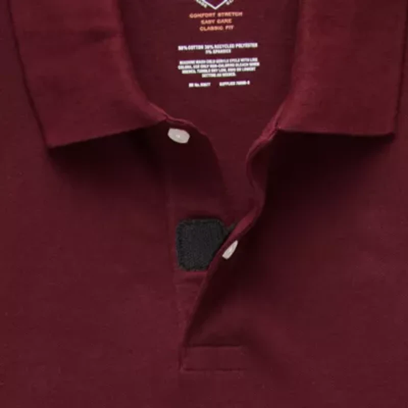 St. John's Bay Premium Stretch Big and Tall Mens Classic Fit Easy-on + Easy-off Adaptive Short Sleeve Polo Shirt