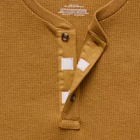 St. John's Bay Waffle Mens Easy-on + Easy-off Long Sleeve Adaptive Classic Fit Big and Tall Henley Shirt