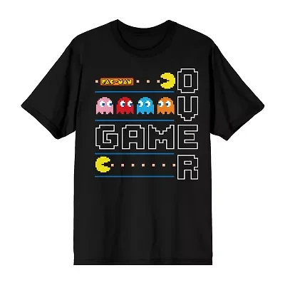 Mens Crew Neck Short Sleeve Regular Fit Pacman Graphic T-Shirt