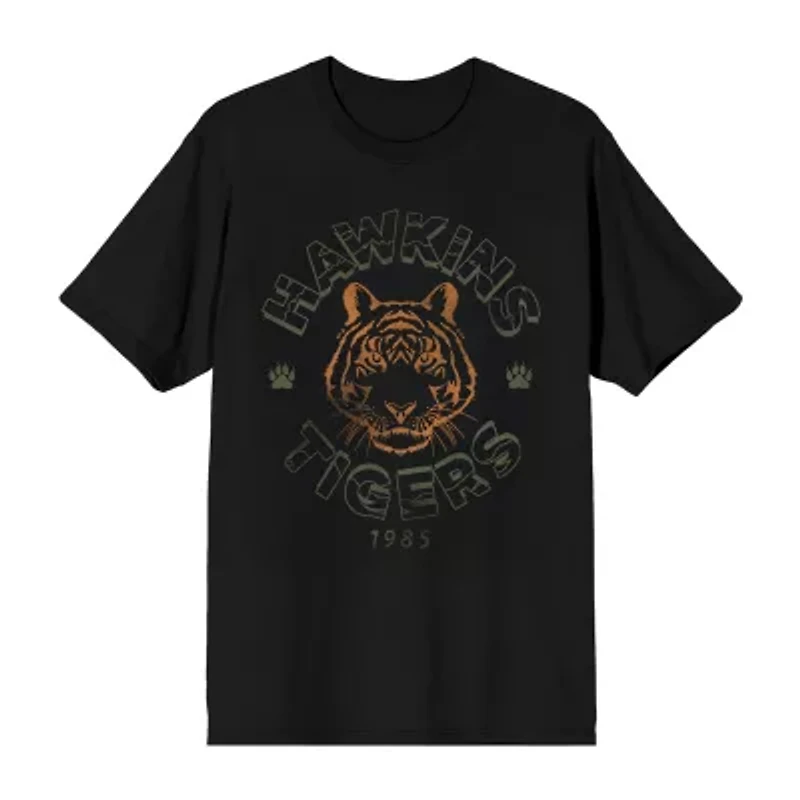 Mens Crew Neck Short Sleeve Stranger Things Graphic T-Shirt
