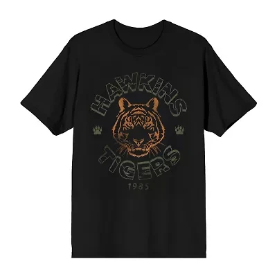 Mens Crew Neck Short Sleeve Stranger Things Graphic T-Shirt