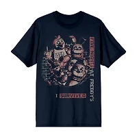 Mens Crew Neck Short Sleeve Regular Fit Five Nights at Freddys Graphic T-Shirt