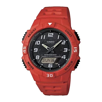 Casio® Mens Red Strap Solar Sport Watch AQS800W-4BV