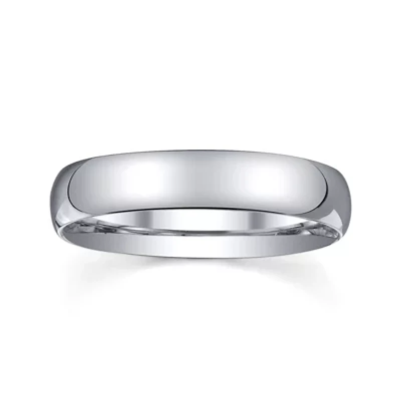 Personalized 4mm Comfort Fit Domed Sterling Silver Wedding Band
