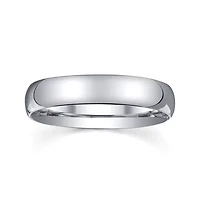 Personalized 4mm Comfort Fit Domed Sterling Silver Wedding Band