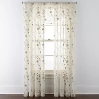 JCPenney Home Malta Rod Pocket Sheer Single Curtain Panel