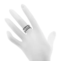 Sparkle Allure Elephant Womens 2MM Pure Silver Over Brass Band