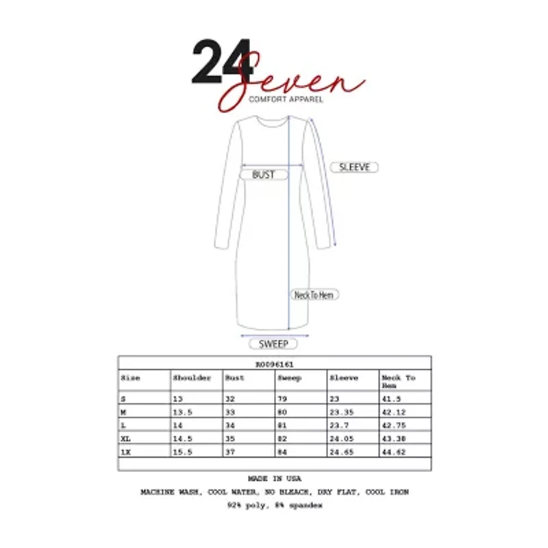 24/7 Comfort Apparel Midi Length Fit And Flare Pocket Dress