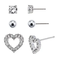 Sterling Silver 3-Pr. Earring Set     